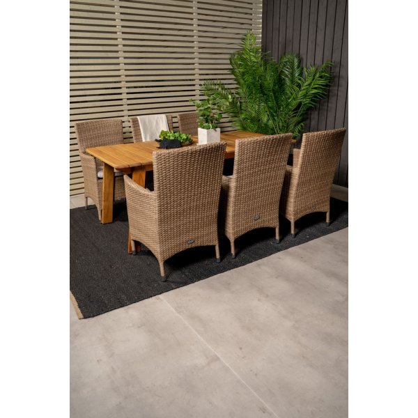 Malmby Matgrupp (180x90) - Natur - 6 Stolar