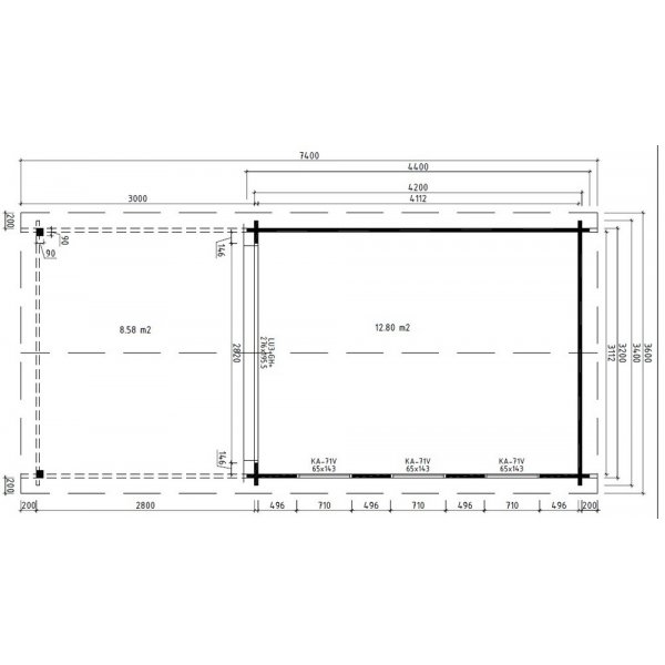 Attefallshus Kajsa F - 23 m² Attefallshus Kajsa F - 23 m²