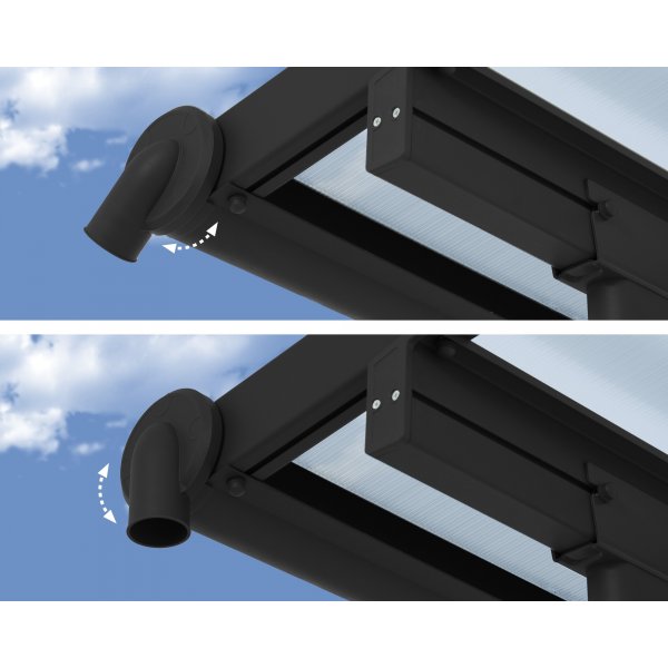 Canopia Olympia Altantag i Aluminium 3 x 3 - M�rkegr�/klart glas