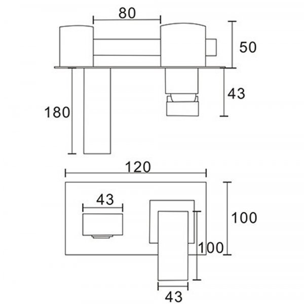Væghængt håndvaskarmatur Tulip - Krom Væghængt håndvaskarmatur Tulip - Krom