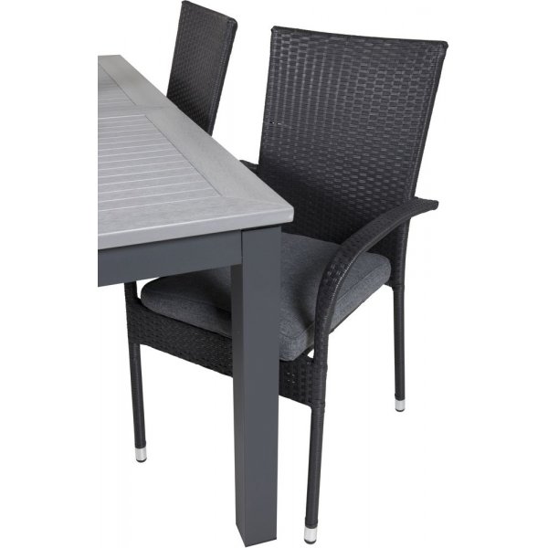 Ekenäs Matgrupp (152x90) - Svart/Grå - 4 Stolar Ekenäs Matgrupp (152x90) - Svart/Grå - 4 Stolar