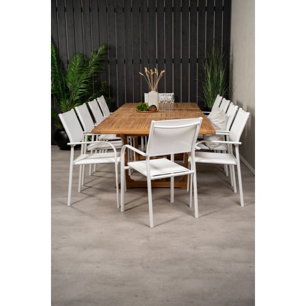 Bjurker Matgrupp - Vit/Teak - 10 Stolar