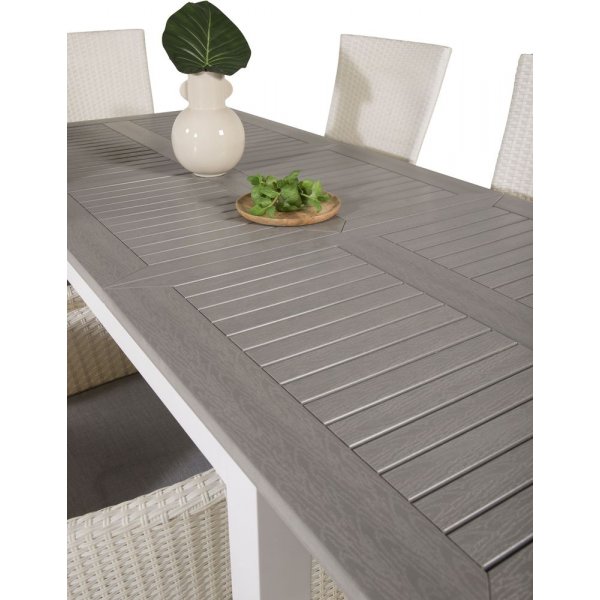 Ekenäs Matgrupp (160x90) - Vit/Grå - 6 Stolar Ekenäs Matgrupp (160x90) - Vit/Grå - 6 Stolar