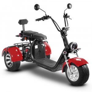 Trehjulet Elscooter - Rød 2000W