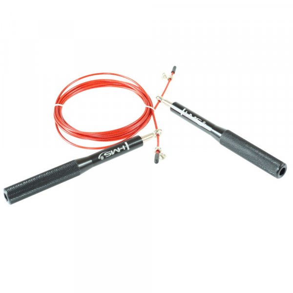 Speed rope med kullager (st�lvajer & alu-handtag) r�d | svart