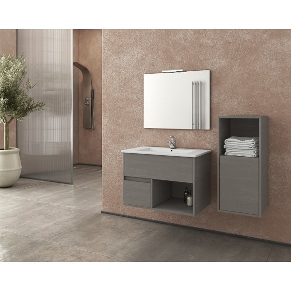 Badrumsmbler Sorrento 75 - Cementfrgat med spegel- & sidoskp