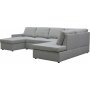 U-soffa b�ddsoffa T�rn� v�ndbar med f�rvaring - 304 cm - ljusgr�