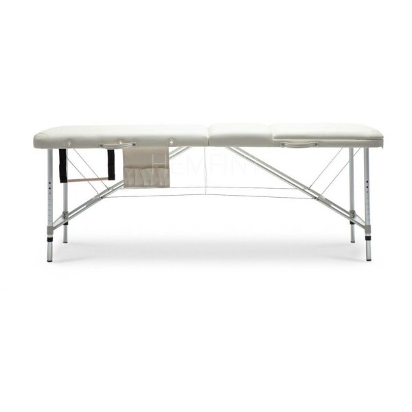 Bred massagebnk med metallben - 3 zoner - Beige