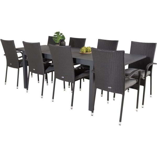 Holma Matgrupp (160x100) - Svart - 8 Stolar Holma Matgrupp (160x100) - Svart - 8 Stolar