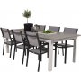 Ekens Matgrupp (224x100) - Svart/Gr/Vit - 6 Stolar