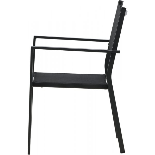 Chania-Lebensmittelgruppe; 6 Copacabana Stühle mit Esstisch 205 x 90 cm - Schwarz/Natur + Textilimprägnierung für Outdoormöbel Chania-Lebensmittelgruppe; 6 Copacabana Stühle mit Esstisch 205 x 90 cm - Schwarz/Natur + Textilimprägnierung für Outdoormöbel