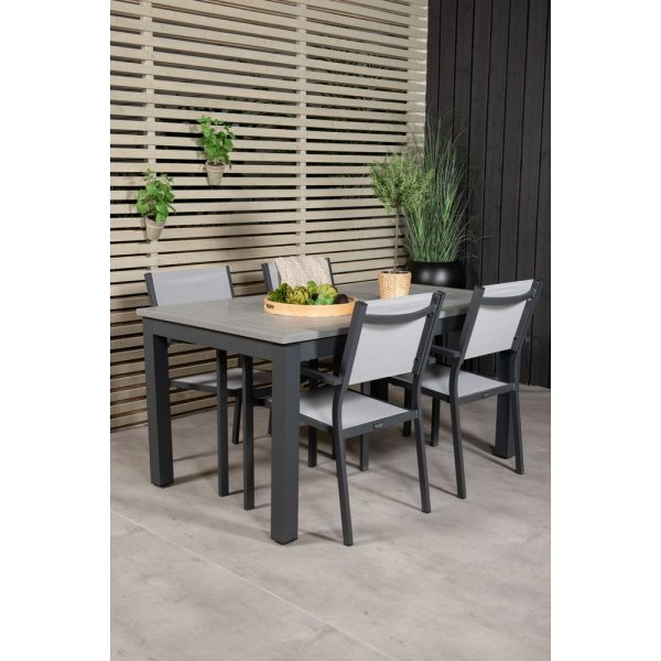 Ekenäs Matgrupp (152x90) - Svart/Grå - 4 Stolar Ekenäs Matgrupp (152x90) - Svart/Grå - 4 Stolar