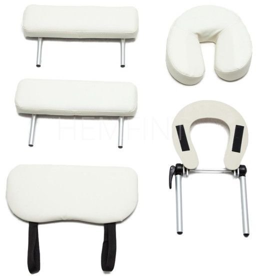 Bred massagebnk med metallben - 3 zoner - Beige