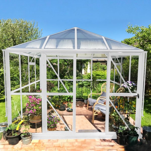 Drivhus 8,7 m� | 5 �rs stormgaranti | H�j kiph�jde | Pavillon