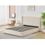 Sängram med förvaring inklusive sänggavel 160 x 200 cm beige - Bianca Sängram med förvaring inklusive sänggavel 160 x 200 cm beige - Bianca