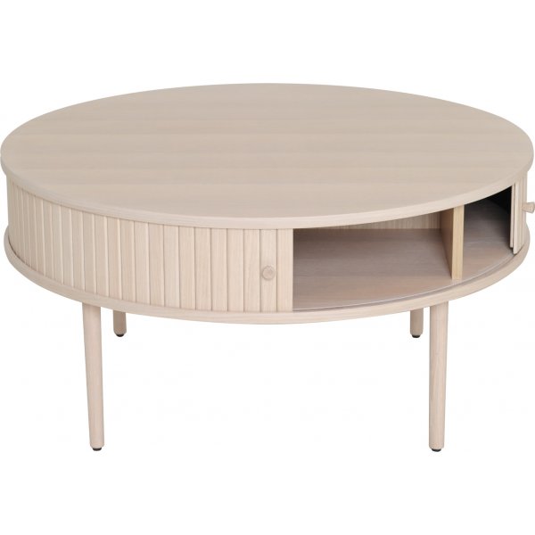 Slide soffbord �90 cm - Vitpigmenterad ek