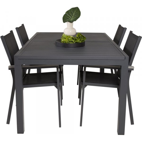 Holma Matgrupp (160x100) - Svart - 4 Stolar Holma Matgrupp (160x100) - Svart - 4 Stolar