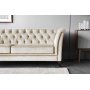 Chesterfield 3-sits Soffa 210 cm Beige Sammet