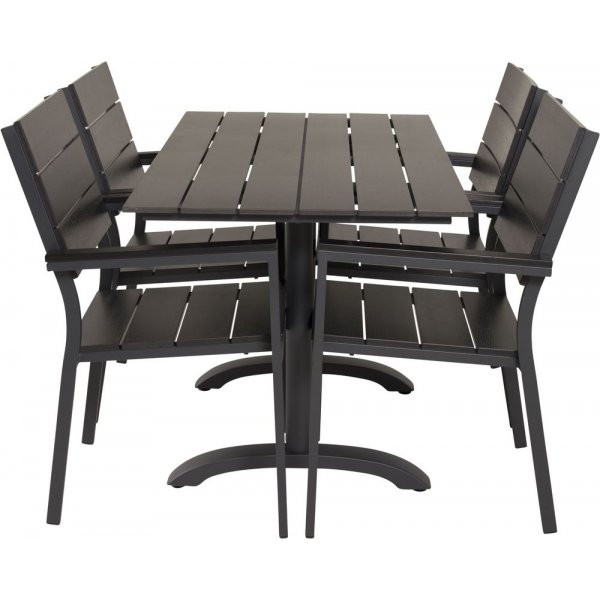 Dallaren Matgrupp (70x120) - Svart - 4 Stolar