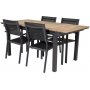 Maglehem Matgrupp (160x90) - Svart/Natur - 4 Stolar