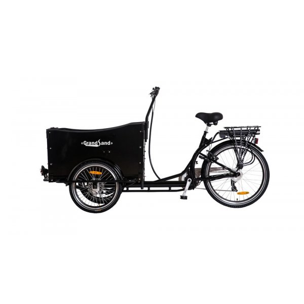 Eldriven Lådcykel med svart låda Eldriven Lådcykel med svart låda