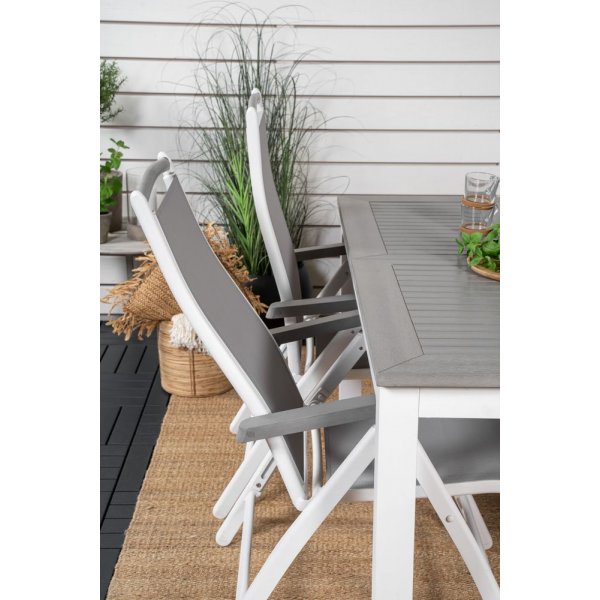 Ekenäs Matgrupp (160x90) - Vit/Grå - 4 Stolar Ekenäs Matgrupp (160x90) - Vit/Grå - 4 Stolar