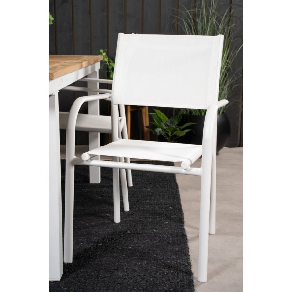 Dotorp Matgrupp (160x90) - Vit/Natur - 4 Stolar Dotorp Matgrupp (160x90) - Vit/Natur - 4 Stolar