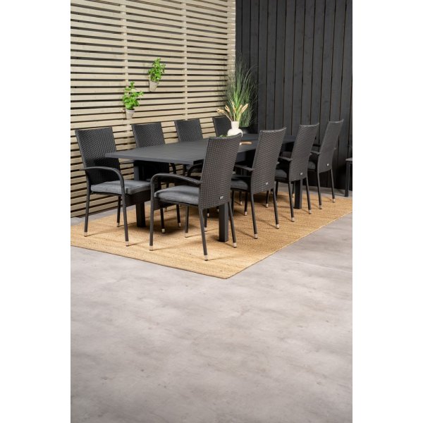 Holma Matgrupp (160x100) - Svart - 8 Stolar Holma Matgrupp (160x100) - Svart - 8 Stolar