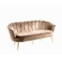 Soffa 3-sits i m�rk beige sammet/m�ssing - Kingsley