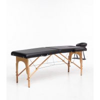 Massagebnk med trben - 2 zoner - Svart
