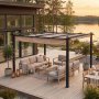 1 Pergola 300x400 aluminium solskydd med tak mörkgrå