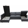 U-soffa b�ddsoffa T�rn� med f�rvaring - 304 cm - m�rkgr�