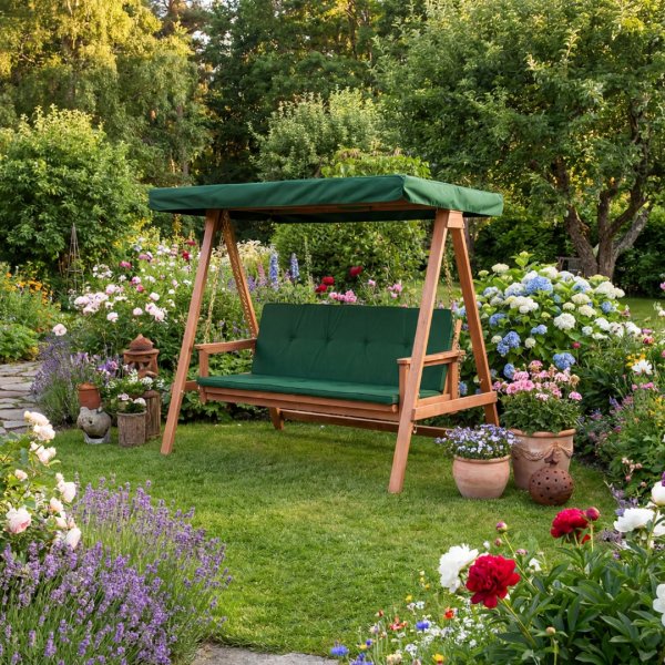 Hammock i trä Fällbar Grönt tak Hammock i trä Fällbar Grönt tak