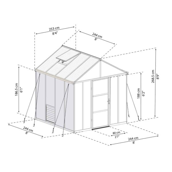Växthus Glory 6 m² - Antracitgrå Växthus Glory 6 m² - Antracitgrå