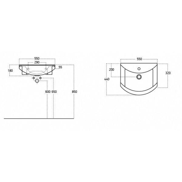 Badrumsmöbler Ritmo 55 - Smoked Oak med spegelskåp Badrumsmöbler Ritmo 55 - Smoked Oak med spegelskåp