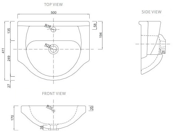 Hndvask Roberto - 50 cm
