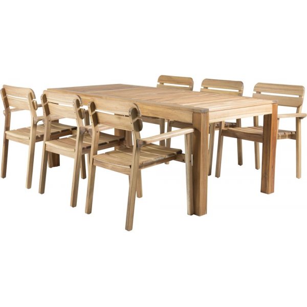 Pr�ssebo Matgrupp (200x90) - Natur - 6 Stolar