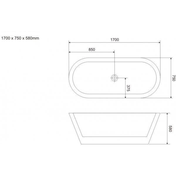 Badkar Wineglass bay - 170 cm