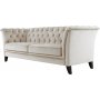 Chesterfield 3-sits Soffa 210 cm Beige Sammet