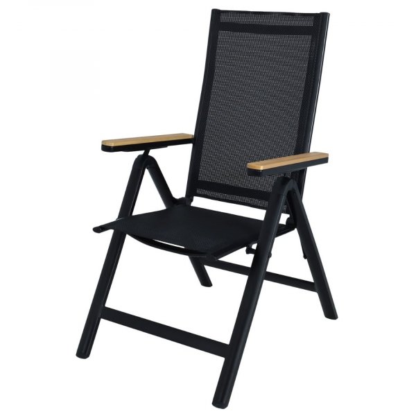 Positionsstol tr�dg�rdsstol svart textilene ek-aintwood armst�d