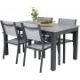 Ekens Spisegruppe (152x90) - Sort/Gr - 4 Stole