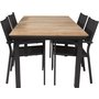 Maglehem Matgrupp (160x90) - Svart/Natur - 4 Stolar