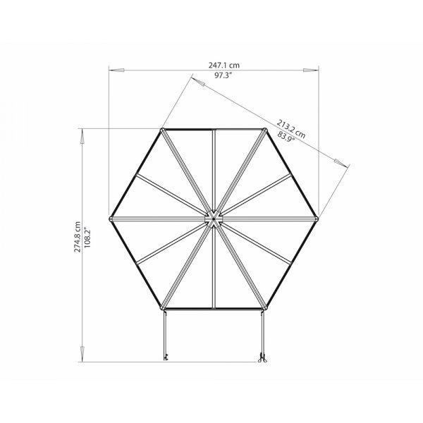 Oasis - Sexkantigt växthus 4 m² Oasis - Sexkantigt växthus 4 m²