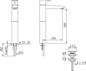 Oras Tvättställsblandare, hög modell Cubista 2801 Oras Tvättställsblandare, hög modell Cubista 2801