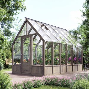Växthus Ophelia i trä - 8,2 m² + Växthusrengöring