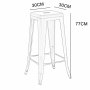Iris barstol i svart metall - Sitth�jd 77 cm