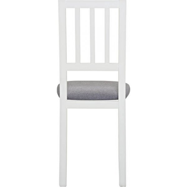 Matstol vit med gr� sits