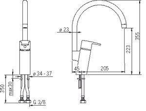 Oras Kksblandare Cubista 2838F