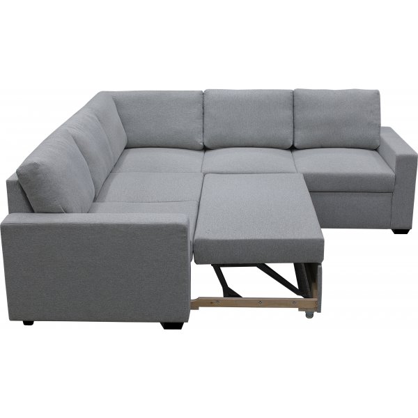 H�rnsoffa Belissa med b�ddfunktion och f�rvaring - 235x235 cm - m�rkgr�