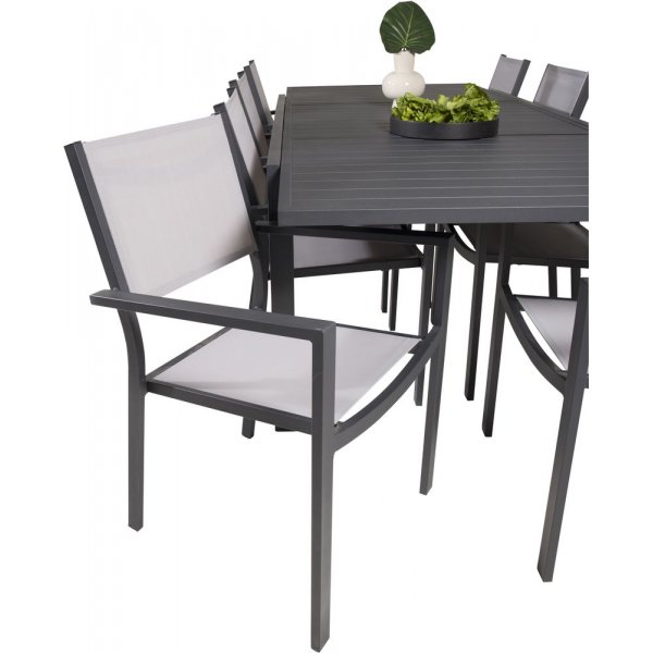 Holma Spisegruppe (160x100) - Sort - 8 Stole